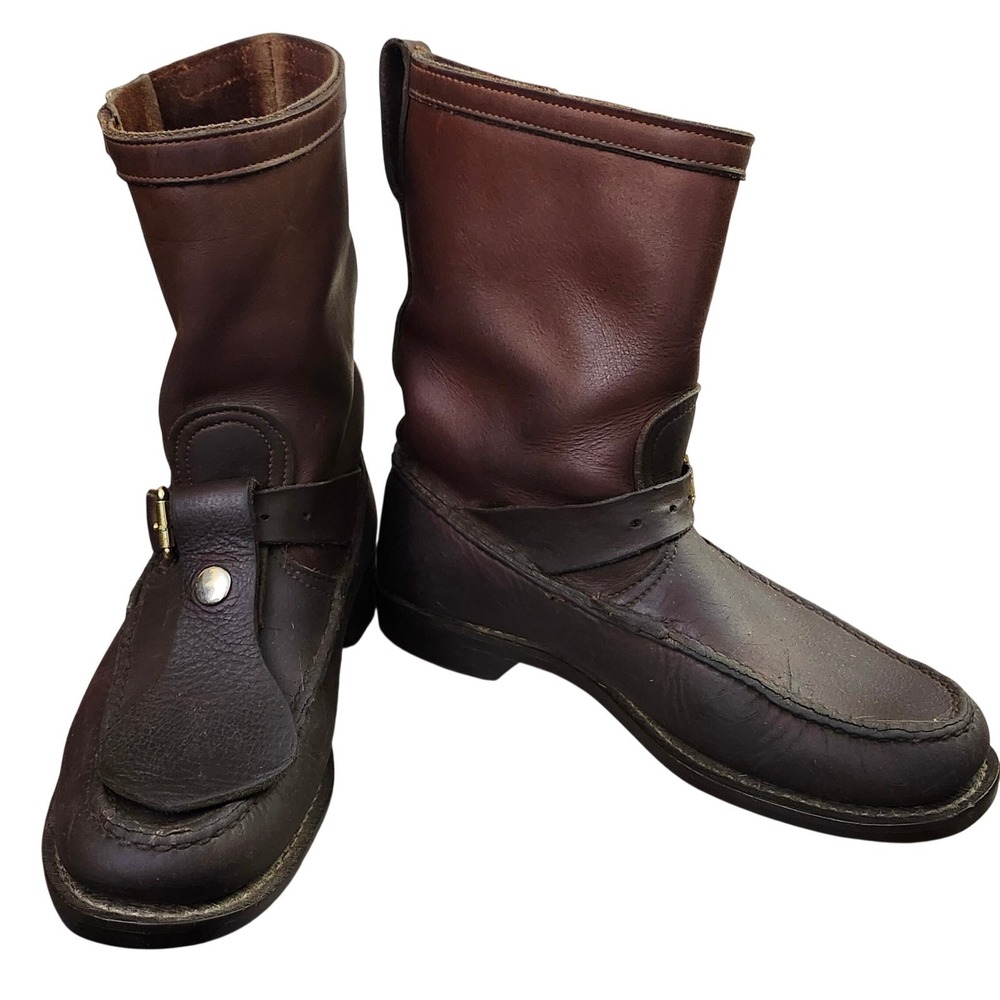 Vintage Gokey The Classic Boot Engineer Hunting Boots Mens‎ 10D Double Buckle
